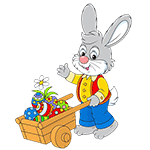 Easter Bunny with cart